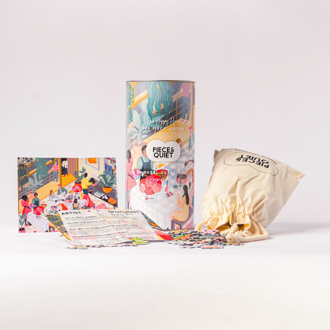 LANG Blissful Moments 500-Piece Puzzle - Lake Scene Artwork With Linen-Embossed Finish