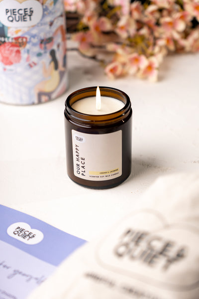 Our Happy Place - Cedar & Jasmine Vegan Soy Wax Scented Candle - 150ml
