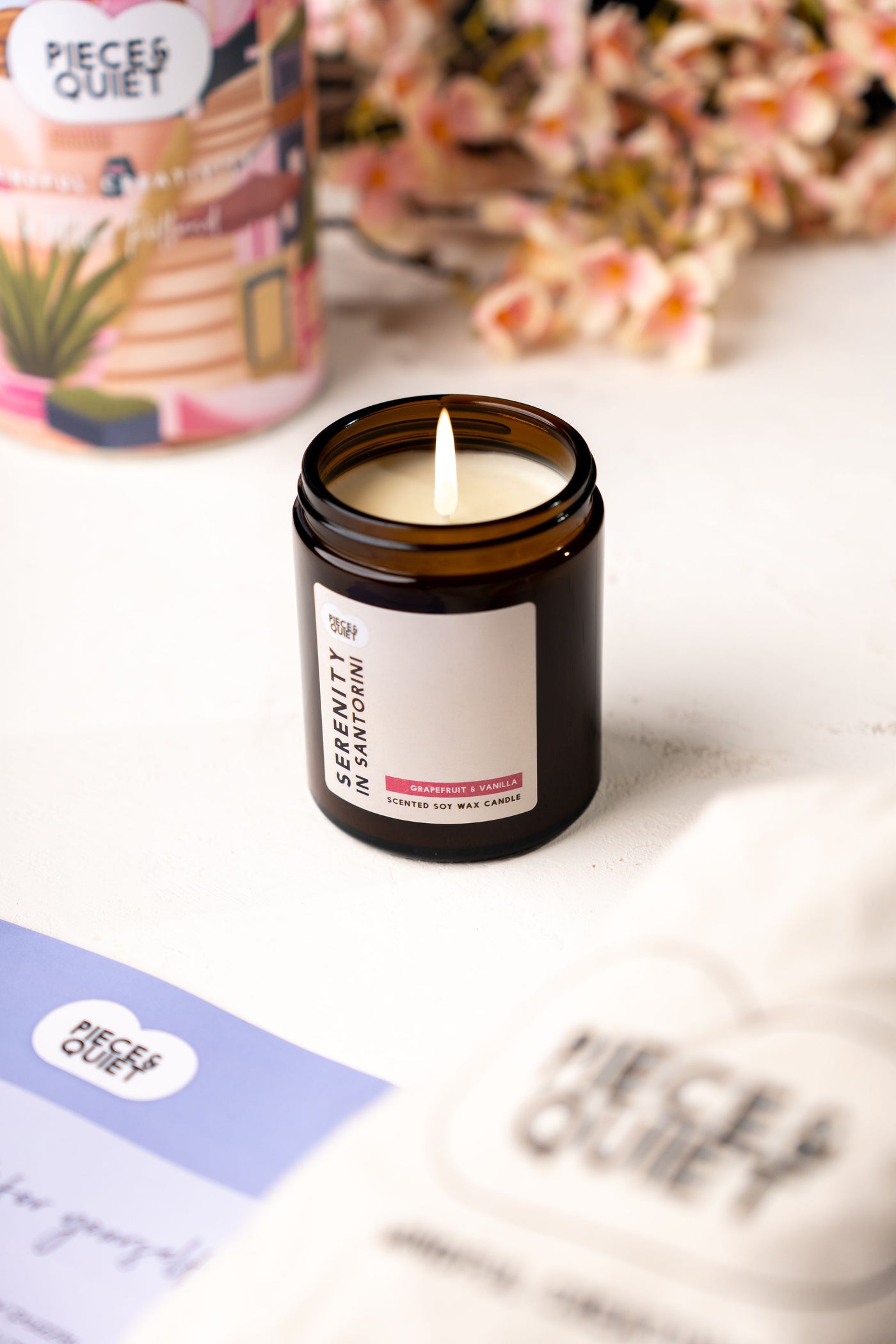 Serenity in Santorini - Grapefruit & Vanilla Vegan Soy Wax Scented Candle - 150ml