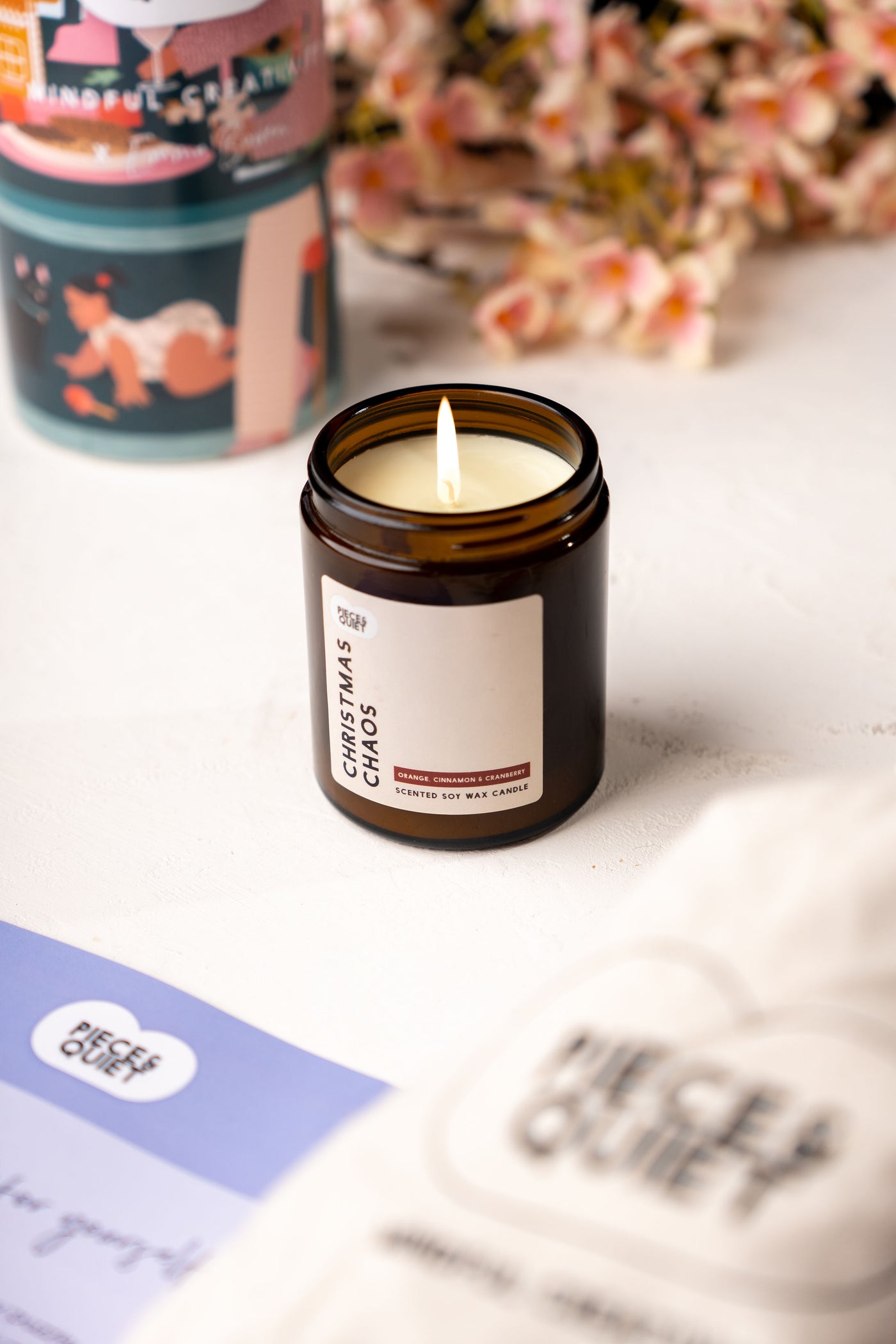 Christmas Chaos - Orange, Cinnamon & Cranberry Vegan Soy Wax Scented Candle - 150ml