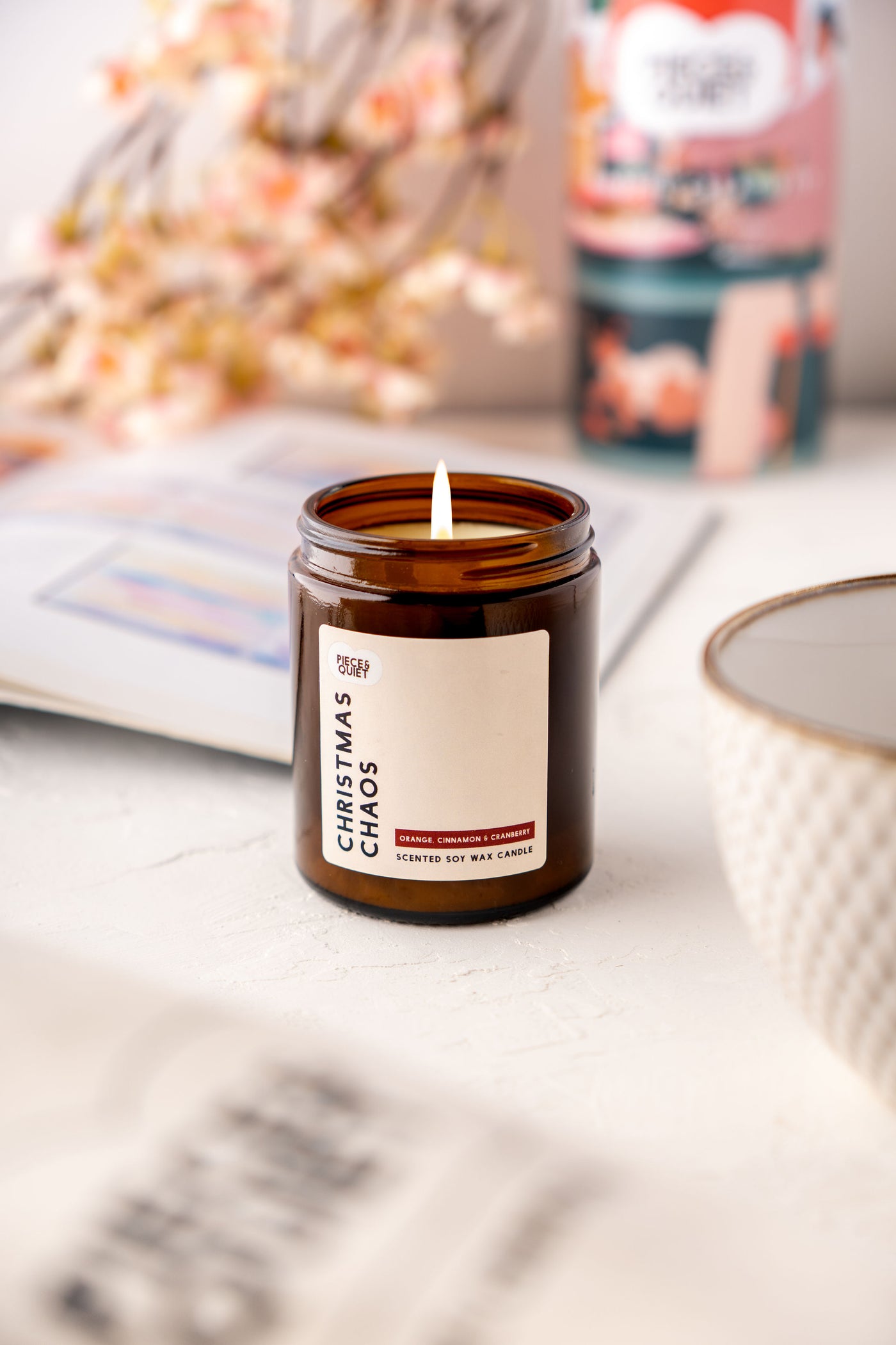 Christmas Chaos - Orange, Cinnamon & Cranberry Vegan Soy Wax Scented Candle - 150ml