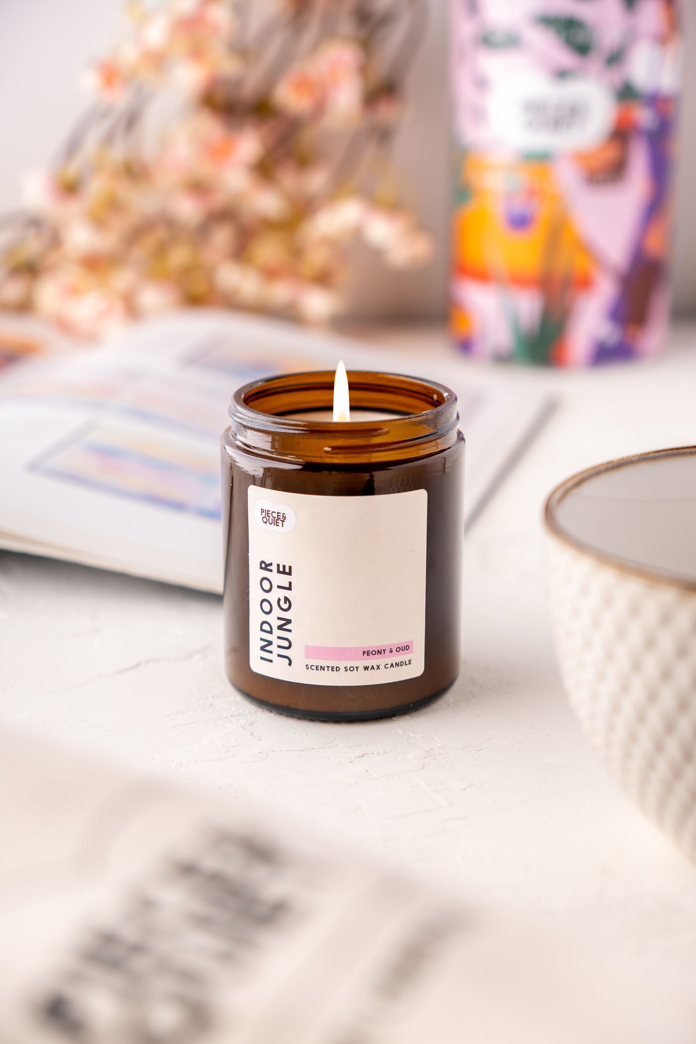 Indoor Jungle - Peony & Oud Vegan Soy Wax Scented Candle - 150ml