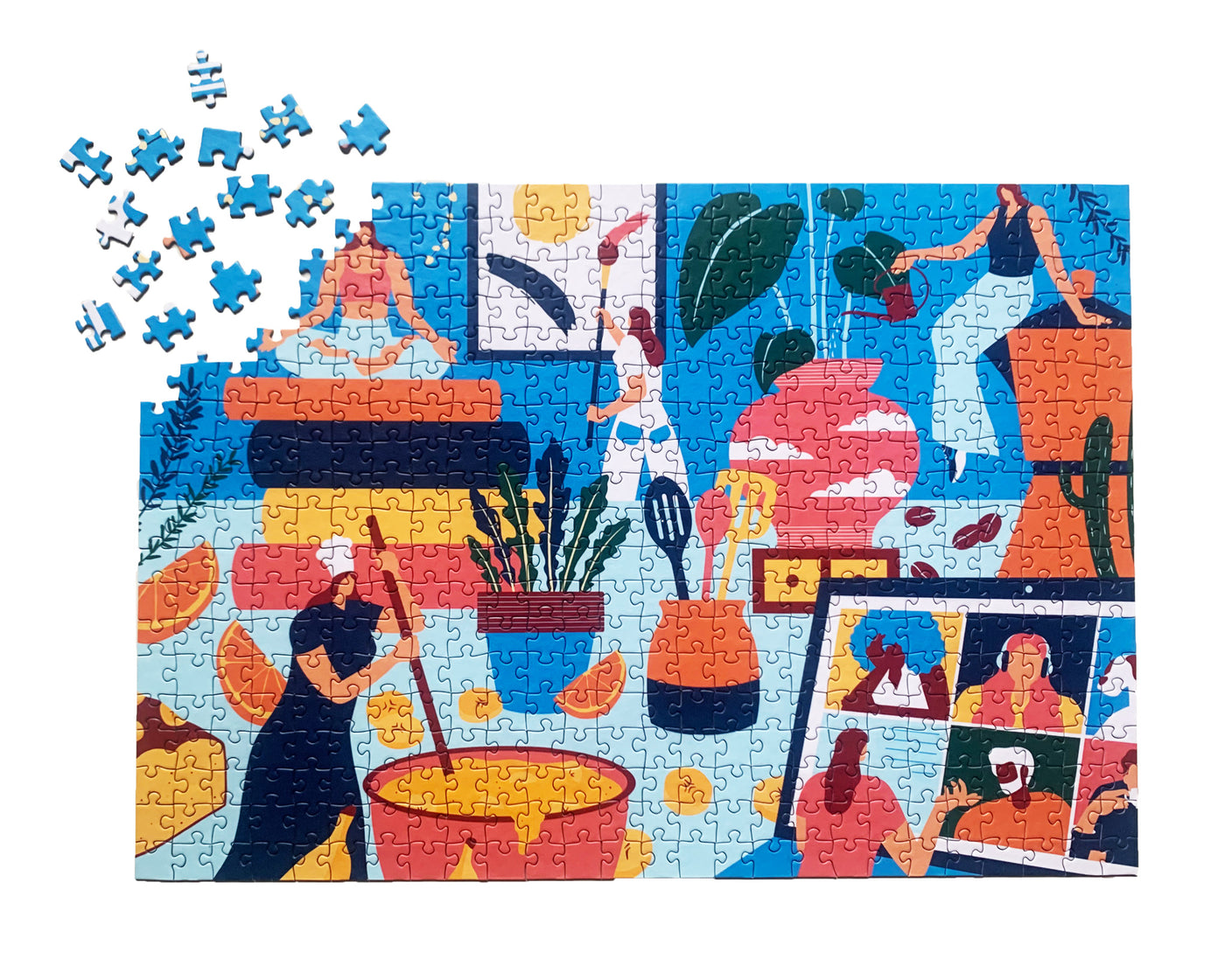 Indoor Jungle 500 Piece Art Jigsaw Puzzle for Adults Puzzle Tube Tote Bag Jigsaw Puzzle Gift For Her