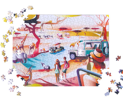 Sunset Savannah 500 Piece Art Jigsaw Puzzle for Adults Puzzle Tube Tote Bag Jigsaw Puzzle Gift For Her